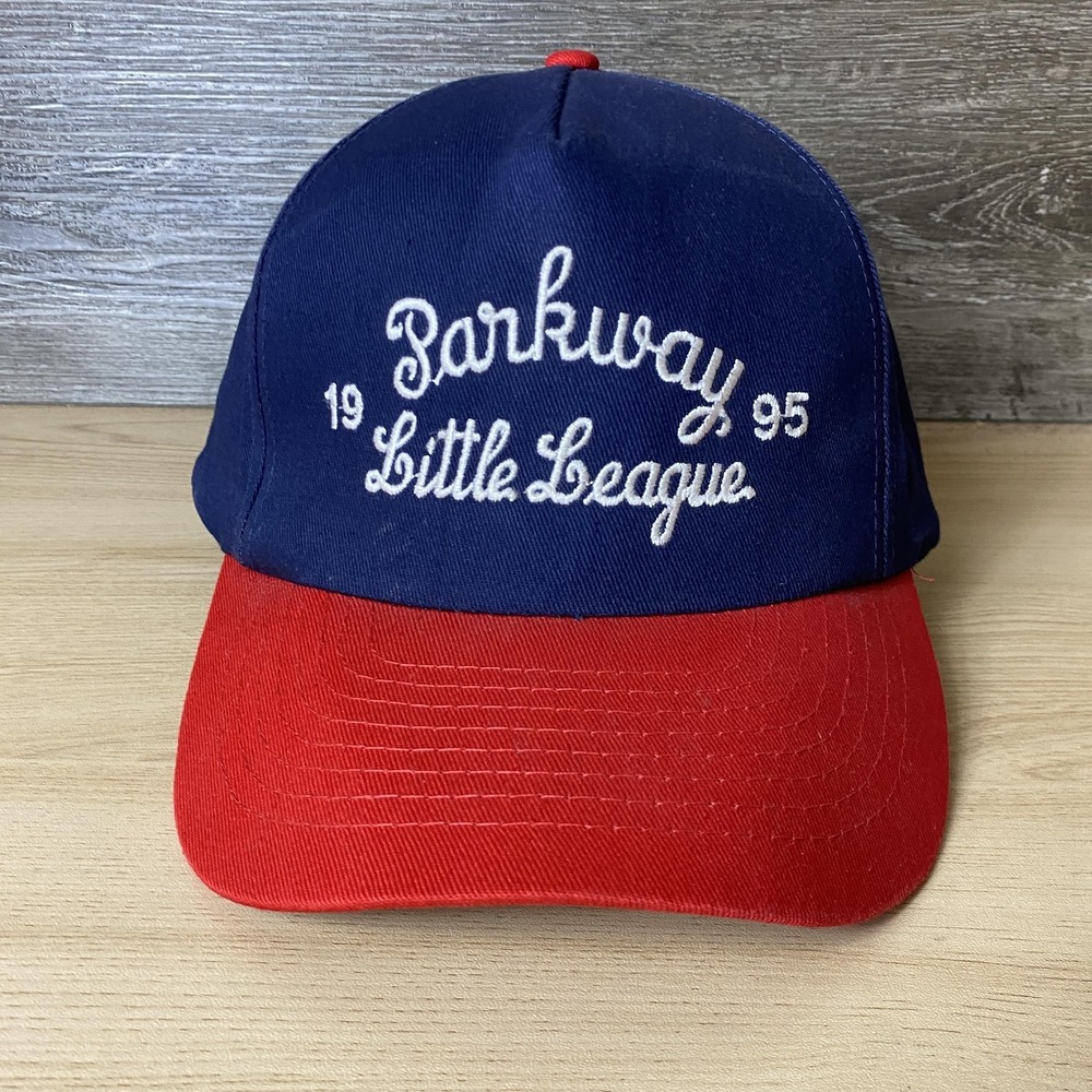 Vintage Parkway Little League Hat Cap Snap Back Mens Blue Red Baseball 1995 90s